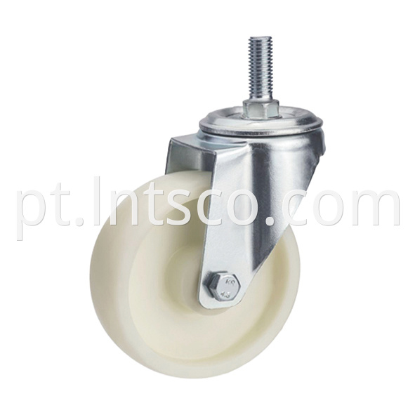 Threaded Stem Plate Industrial White PP Swivel Casters